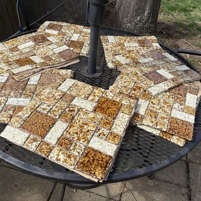43 Vintage Glossy Mosaic Tiles.  12x12. Authentic. Japan. 1960s. Open Box