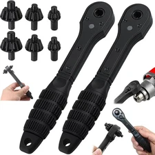 2 in 1 Drill Chuck Ratchet Two-head Spanner Key Drill Chuck Ratchet Wrench Tool
