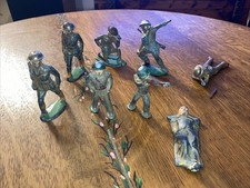 VTG Barclay Manoil Cast Metal Toy Soldier 8 pc Lot Figurine Military WWII 