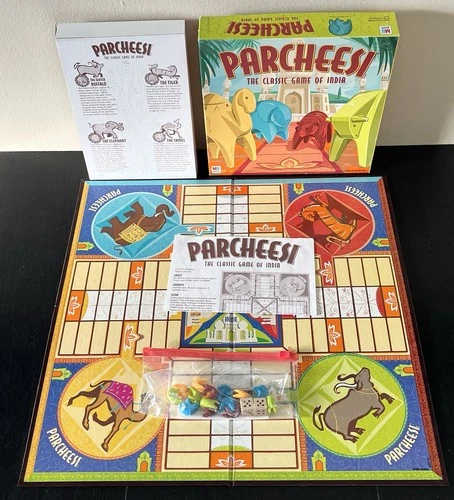 Parcheesi - The Classic Game Of India - RARE 2001 Vintage Hasbro 100% COMPLETE!