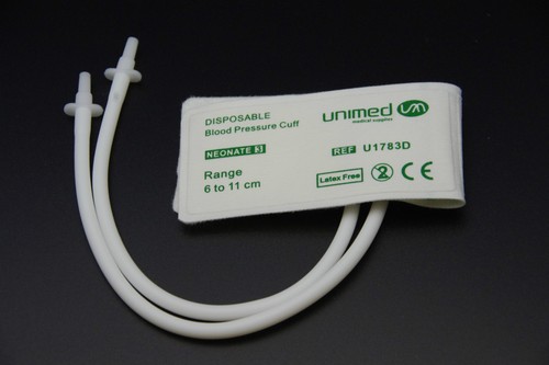 Size 3 (6-11cm ) DOUBLE HOSE NEONATE NIBP BLOOD PRESSURE CUFF FOR VETERINARY USE - Picture 2 of 2