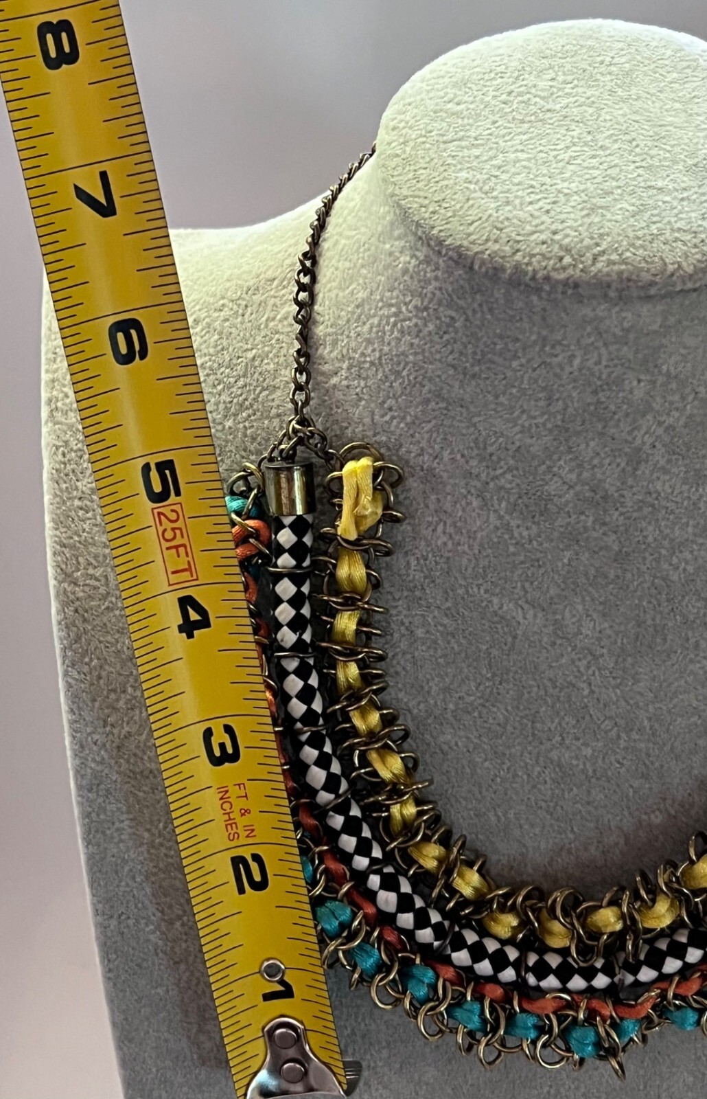 Handmade Multicolor Statement Necklace With Brass… - image 6