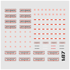 Waterslide Decal 1:87 LKW Transport Baustellenfahrzeug Warnmarkierung Modellbahn