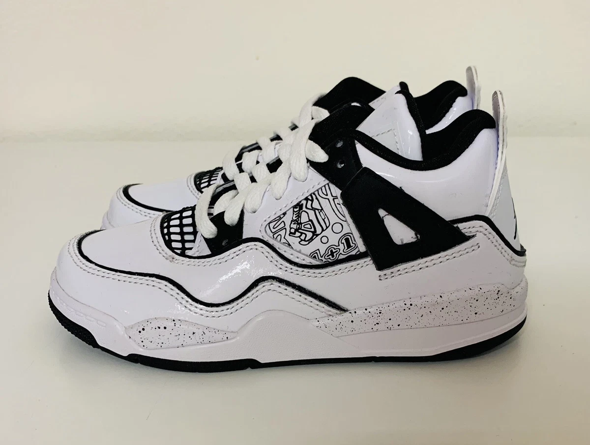 Black white jordan 4 top