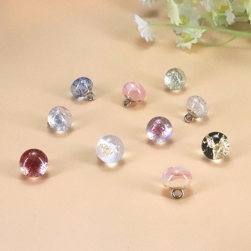 2x Glitter Crystal Resin Bead Buttons 10MM Accessory Decor Cheongsam Dress Shiny - Picture 3 of 16