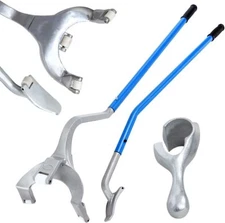 Goplus Tire Changer, 17.5" to 24" Steel Tire Mount Demount Tool Kit ,Blue