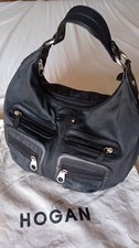 Borsa Nera Hogan sottospalla mezzaluna in pelle e tessuto tecnico