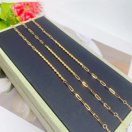 Pure Solid 18k Yellow Gold Women Bracelet 2mmW Cable Rope Chain Link - Picture 6 of 7
