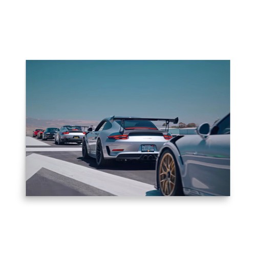 Póster de velocidad decoración de pared para automóvil Porsche 911 GT3 RS - papel mate sin marco - Imagen 10 de 10