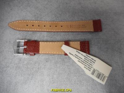 Bracelet De Montre Hirsch Rainbow Lézard Marron - Taille 16, Cuir, Neuf Sans étiquette