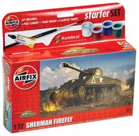 Kleines AnfäNger Set - Sherman Firefly Panzer 1:72 Plastik Modellbausatz Airfix