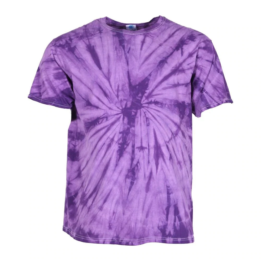 Purple Tie Dye T-Shirt Hippie Boho Festival Wear Psychedelic