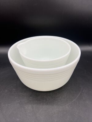 PYREX White Milk Glass Mixing Bowl Set for Hamilton Beach  #13 & #36