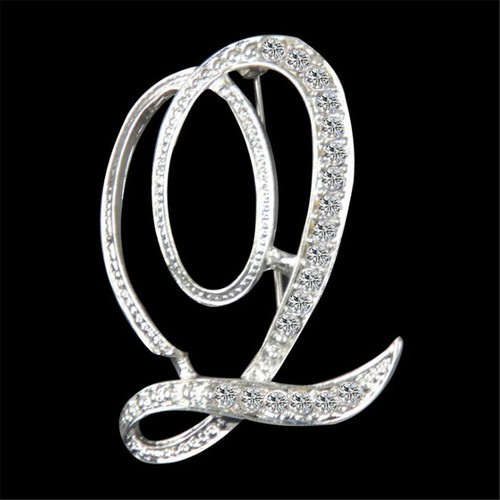 26 Buchstaben Kristall Strass Alphabet Brosche Hochzeit Damen Schmuck Menge DE - Picture 29 of 38