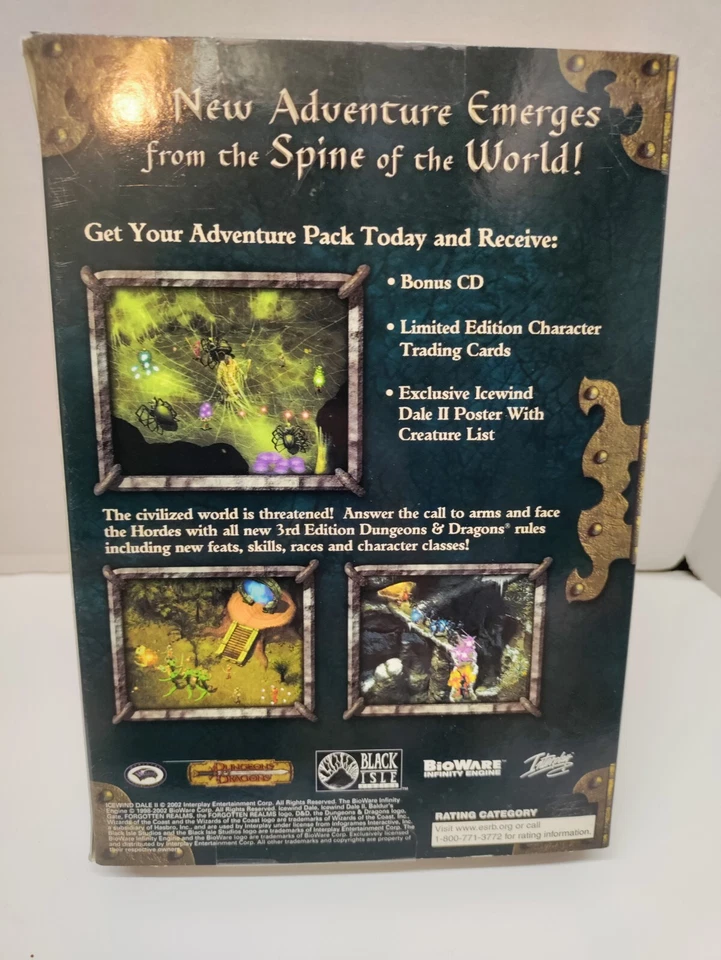 Icewind Dale II Adventure Pack Forgotten Realms D&D PC New, Sealed Small Box  - Image 3 of 4