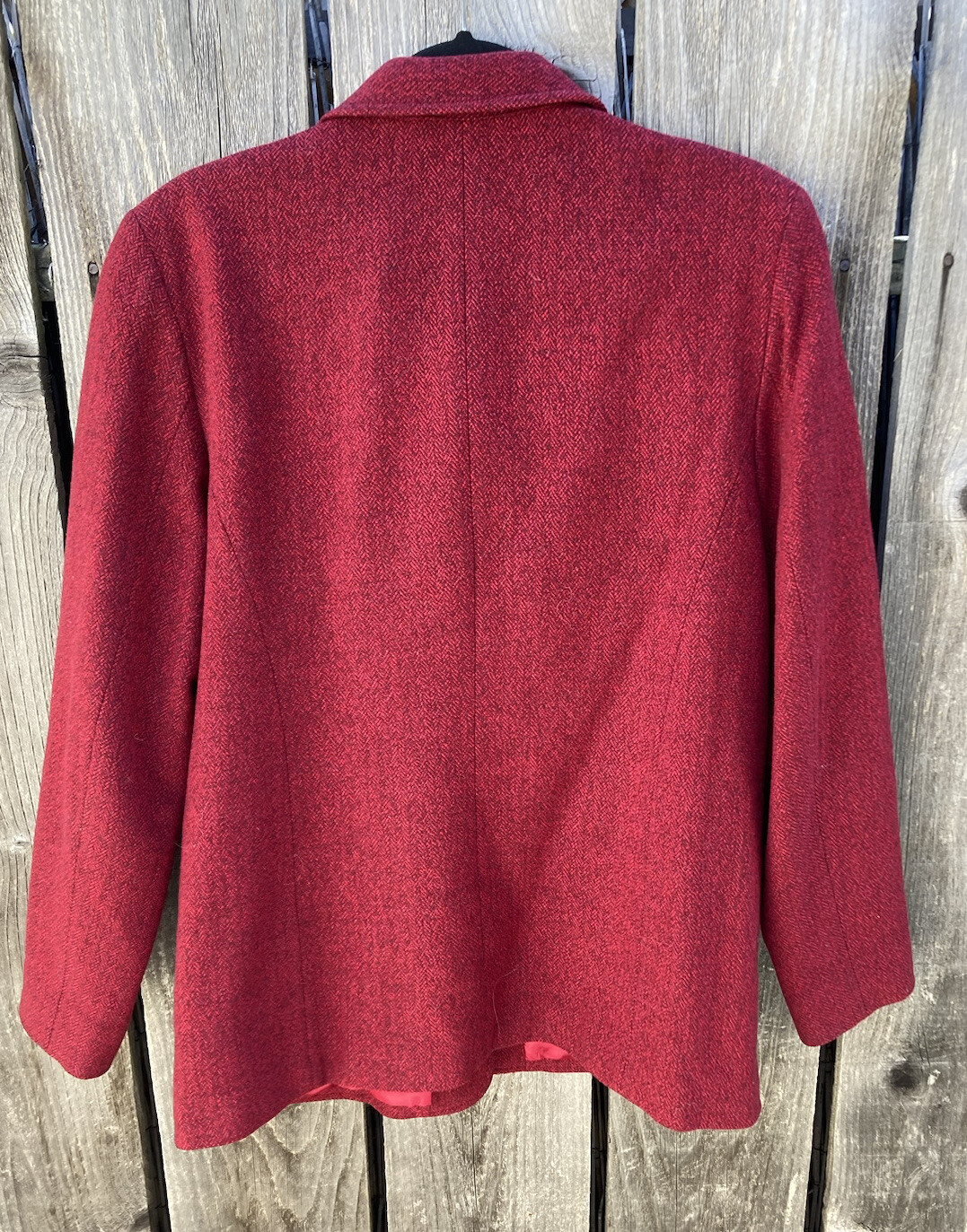 Women's Pendleton Red Solid Overcoat 14 Lined Vir… - image 7