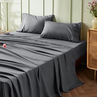 Bedsure Queen Sheet Set - Soft 1800 Sheets for Queen Size Bed, 4 Pieces Hotel