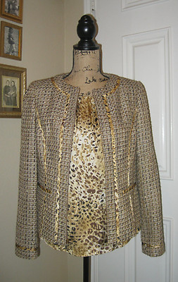 JONES NEW YORK Gorgeous 2pc Animal Print Tank & Full Zip Blazer