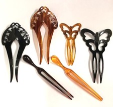 French Hair Stick Large Pin Pick Fork Chignon Bun Double Prong Made in France