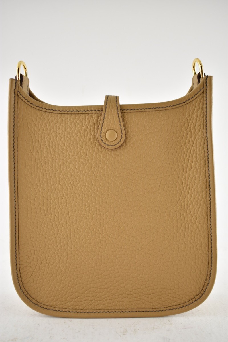 Hermes Mini Evelyne 16 TPM Biscuit Camel Gold Leather Crossbody
