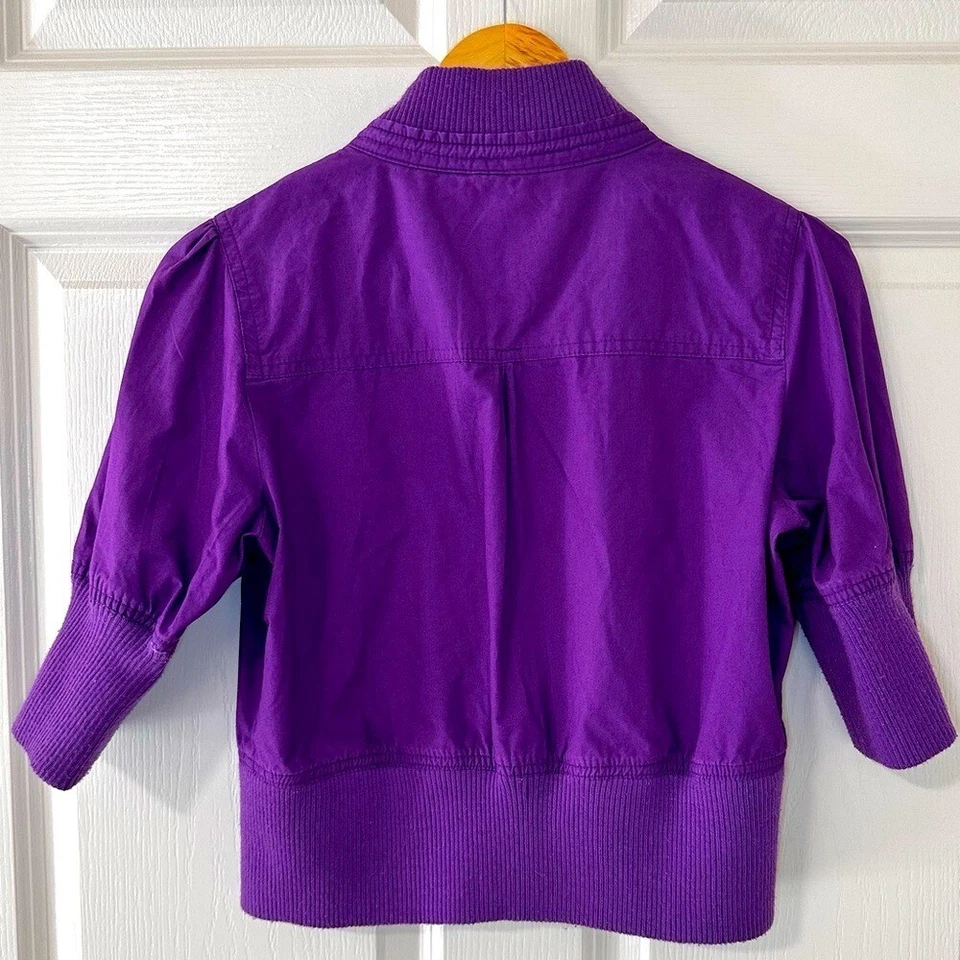 Y2K Beverly Hills Polo Club Púrpura Algodón Chaqueta Top Para Mujer Grande Foto 3 de 4