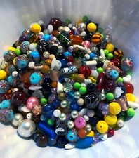 Vintage-Current,  1/2 lb Mixed Lot Loose Beads - Bead Soup - Jewelry/Crafts Sply