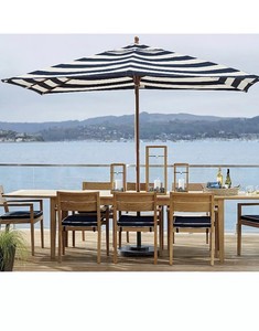 Pottery Barn Rectangular Market Umbrella Canopy Navy Stripe New