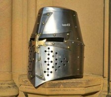 Medieval Helmet Collectible Knight Templar Helmet Crusader Costume Armor Gift