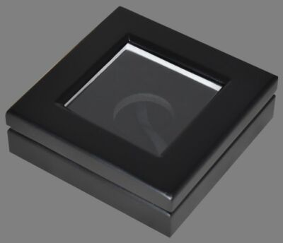 Wood Display Glass Top Box Small Coin Capsule / Challenge Coin Black Finish