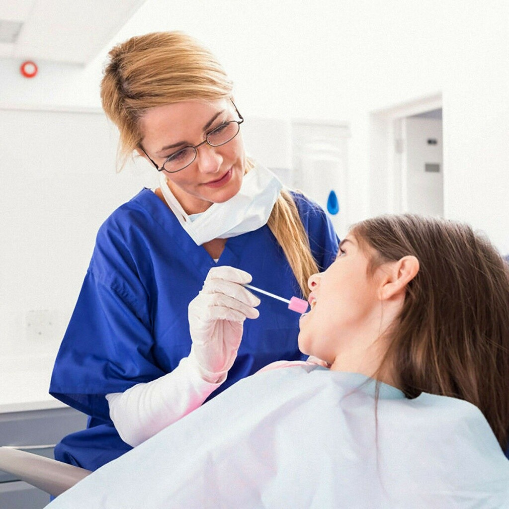 400x Disposable Oral Care Sponge Swabs Tooth Cleaning Mouth Swab With Sticks US