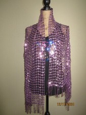 Women's Shiny Sequin Rectangle Wrap/Scarf approx.: 22'' x 62''