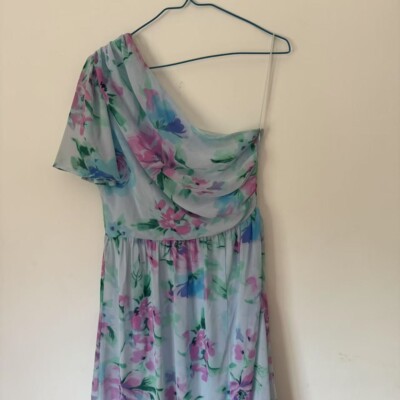 blue 3d floral dress Farah Blue French 3D Floral Maxi Dress main image 0