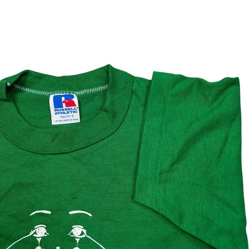 Vintage 80s Summer at Laurel Graphic Tee T-Shirt Russell Green Youth S Small - Picture 4 of 6