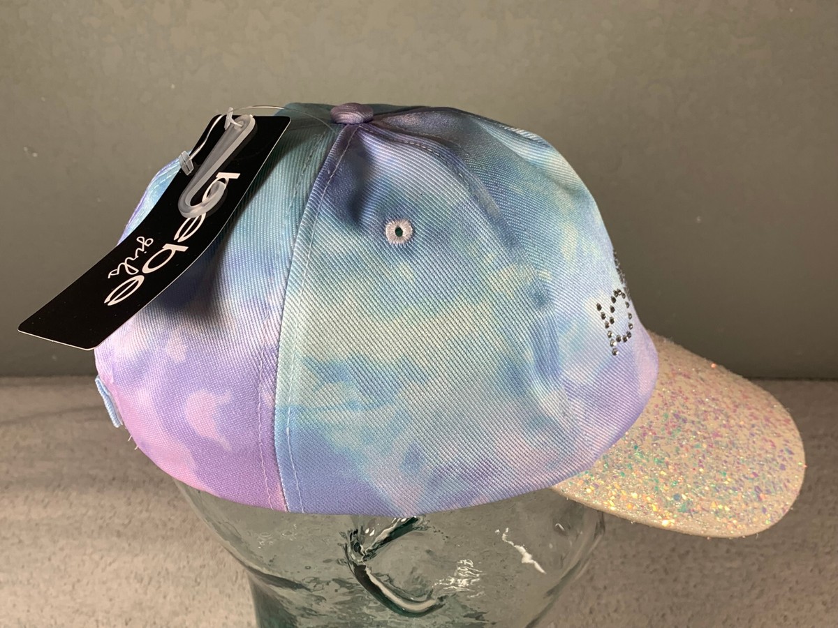 NWT New Bebe Girls Sparkly Pink Blue White Hat Adjustable