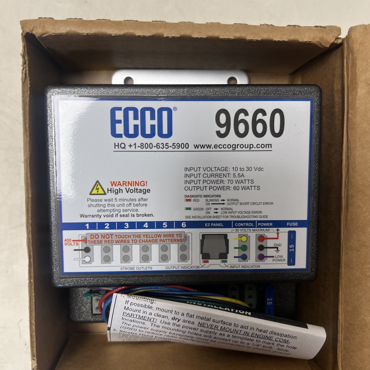 ECCO 9660 POWER SUPPLY 6 HEAD REMOTE 10-30VDC 5.5A 70W | eBay