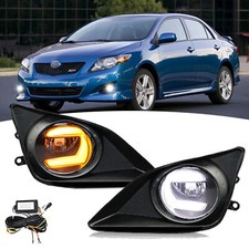 For 2009 2010 Toyota Corolla Led Fog Lights Drl Clear Lens Turn Signal Wwiring