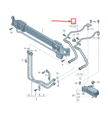 Neu VW CC 35 Engine Oil Pressure Feed line 3C0317820A OEM Original