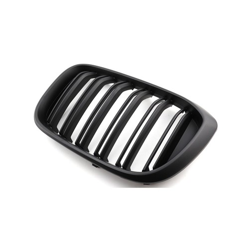 For 2017-2020 BMW X3 X4 G01 G02 SUV Dual Line Matte Black Front Grille 2pcs - Picture 3 of 4