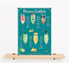 Prosecco Cocktail Menu Rum recipe metal wall sign plaque home man cave wine bar