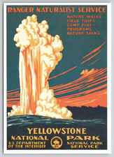 Ranger Naturalist Service YELLOWSTONE NATIONAL PARK - Vintage Unposted POSTCARD