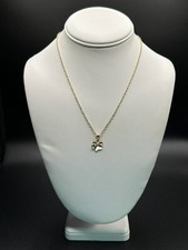 GOLD  PUPPY DOG PAW PRINT CHARM NECKLACE 17.5 INCHES