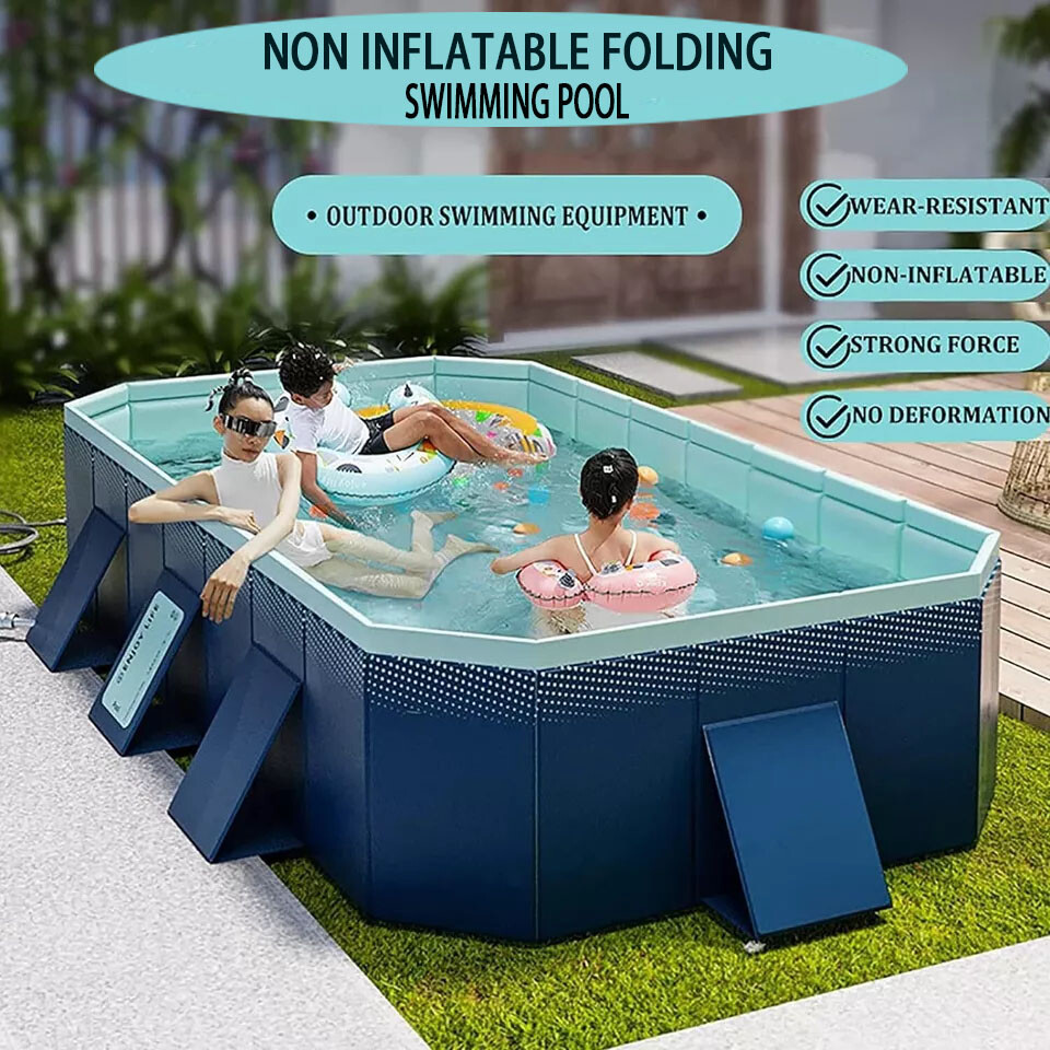 Above Ground Outdoor Swimming Pool Rectangular Foldable Pool Adult