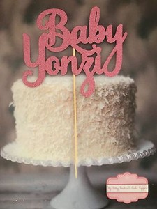 Baby Shower Glitter Card Stock Cake Topper Personalised And