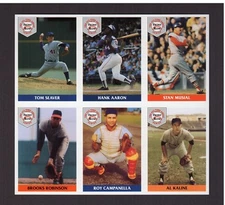 ALL-TIME GREATS Baseball Series Uncut 6-card sheet