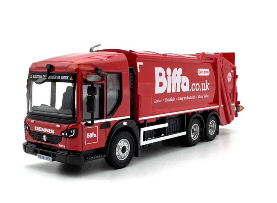 BN 1:76 Red Dennis Garbage Collection Truck Model Diecast Metal Car - Image 2 of 4
