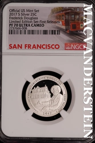 2017-S Silver F. Douglass NP Quarter - NGC PF 70 Ultra Cameo - Scarce  #SLG907