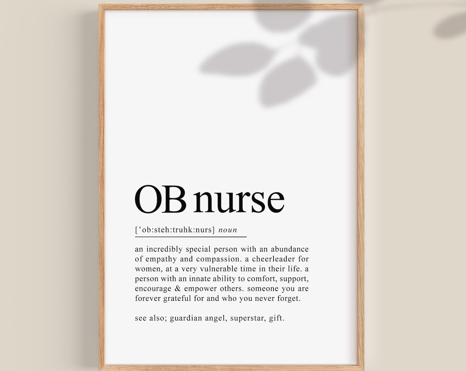 Ob Nurse Definition Print Obstetrics Nurse Gift Labor And Delivery Nurse Gift