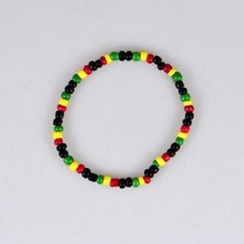 2pc Seed Bead Marley Rasta Reggae Punk Hiphop Stretch Unisex Bracelet US SHIPPER