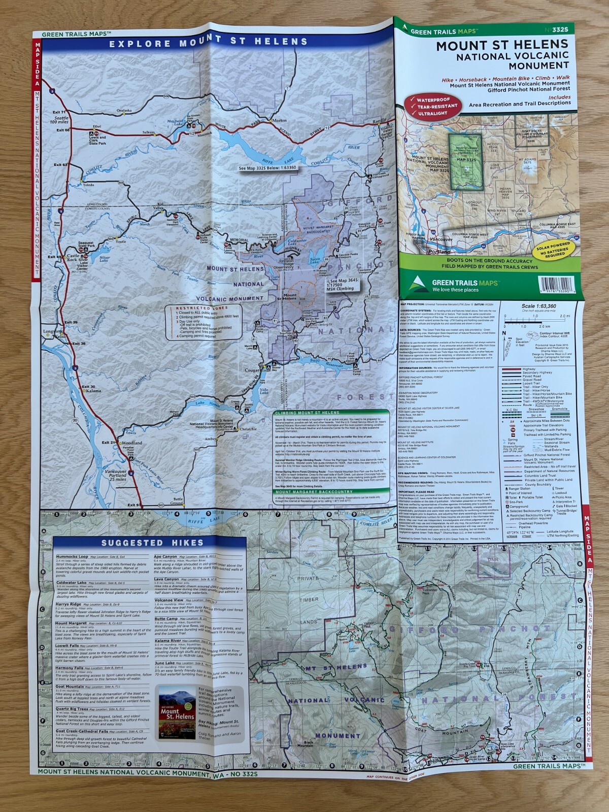 Mount St Helens National Volcanic Monument Green Trails Map 332S