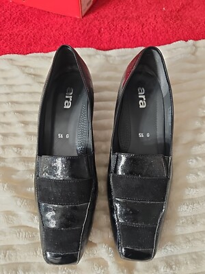 Ara Luftpolster Black Suede And Leather Pumps Womens 8